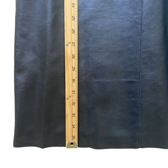 MAX MARA Weekend Lamb Leather Shift Mini Dress Sz 8 IT 42 V Neck Sleeveless - Picture 5 of 10